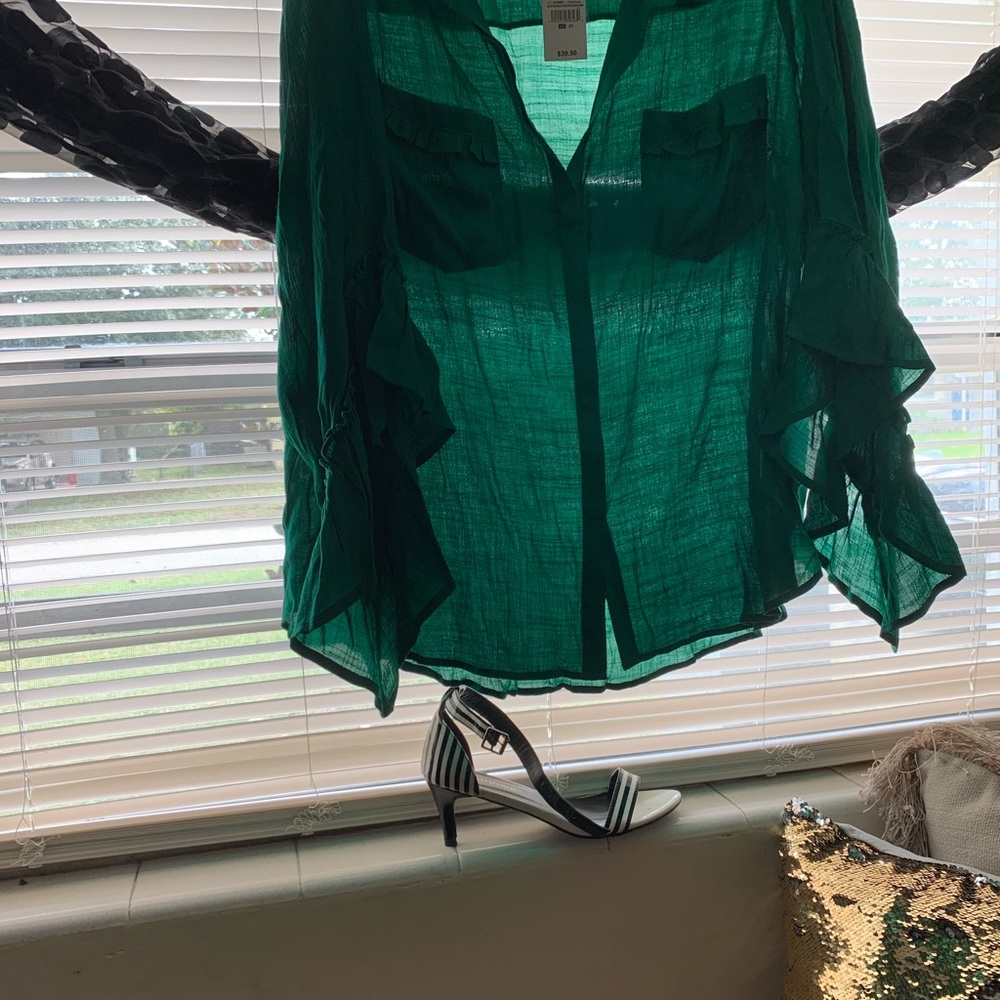 Ashley Stewart Ruffle Sleeve Blouse 👚